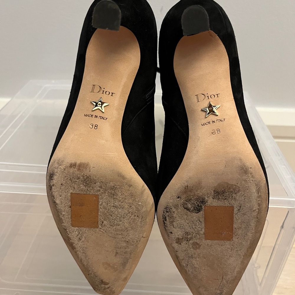 Cristian Dior Black Suede Booties! - Picture 7 of 11